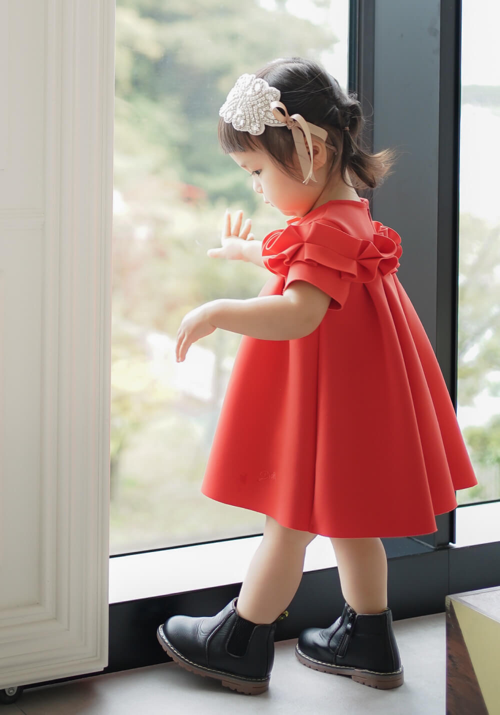 ドレス 衣装 スカート 長袖 女の子 子供 紫 ブルー 赤 無地 ワンピース 華やか 超人気高品質